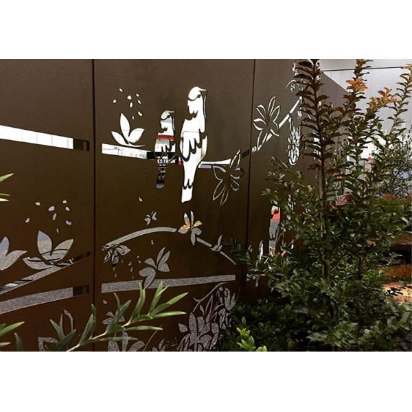 Backyard Tropical Bird Laser Cut Corten Steel Panels