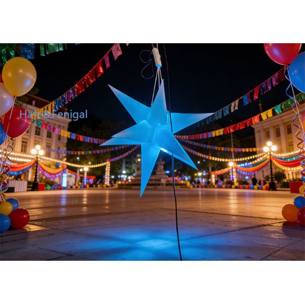 Custom Inflatable Blue Star Lights Decor for Weddings & Concert