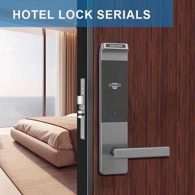Cartão RFID Smart Electronic Door Handle Lock Semi-Auto Alumínio Ligação Para Para Hotéis