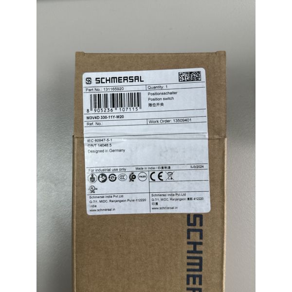 Schmersal M3V4D 330-11Y-M20 | M330 Limit Switch Fork Roller Lever
