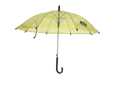 Compact Child'S Clear Umbrella Yellow POE Materails Plastic Hook Handle