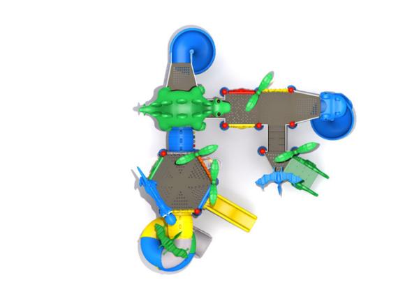Professional Childrens Outdoor Playset , Outdoor Play Gym Equipment Dinosaur Style