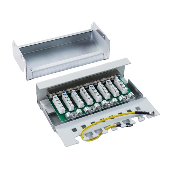 OEM Добро пожаловать 1U 8 портов Cat.6A Cat.6e Стенная панель для Ethernet 19 дюймов длины