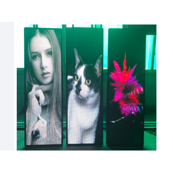 Slim Digital Signage Full Color Led Poster Panel Floor Standing 1000cd/m2 Brightness