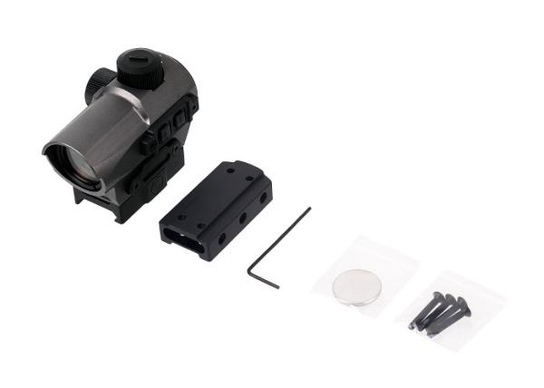 Hunting Red Dot Riflescope / D10 Red Dot Sight 1.5 MOA Manual Key Switch With 20mm Riser Mount Gray