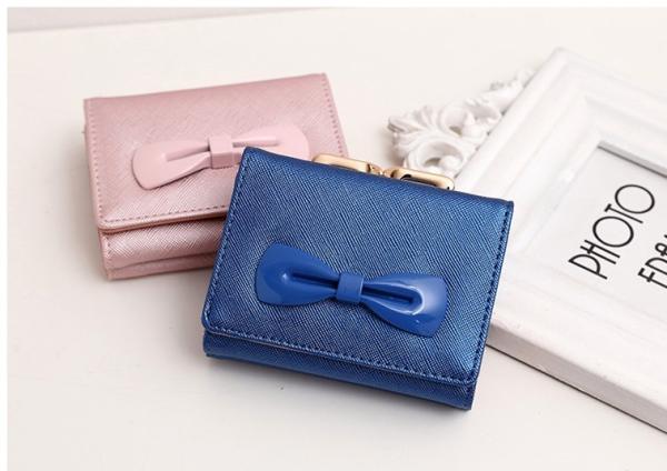 2016 new women's wallets cute bow buckle short paragraph mini wallet