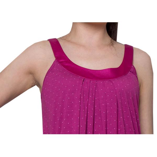 Soft Viscose Jersey Pyjamas Womens Summer Nightwear , Sleeveless Ladies Night Dress