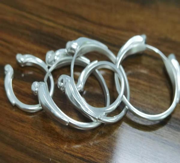Sterling Earring Silver Jewelry Components Anodizing PVD Finish Tolerance 0.05mm