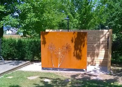 Laser Cutting Corten Stainless Steel Garden Ornaments With Dandelion Patterns