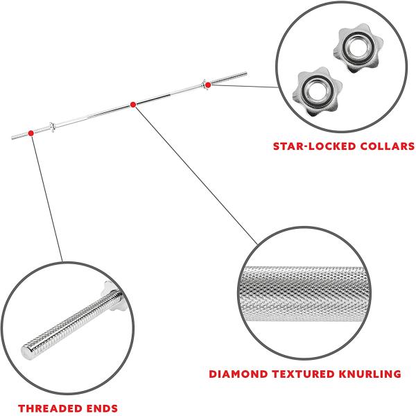 Wholesale 60 Inch Threaded Olympic Chrome Barbell Bar Quotes With1 Inch Barbell Diameter Ring Collars