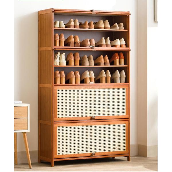 Modern Wooden Shoe Cupboard Rack Storage Organizer 5 Tier