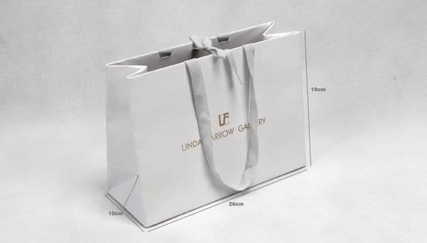 White Personalized Paper Bags High End Glasses Shopping Paper Bags