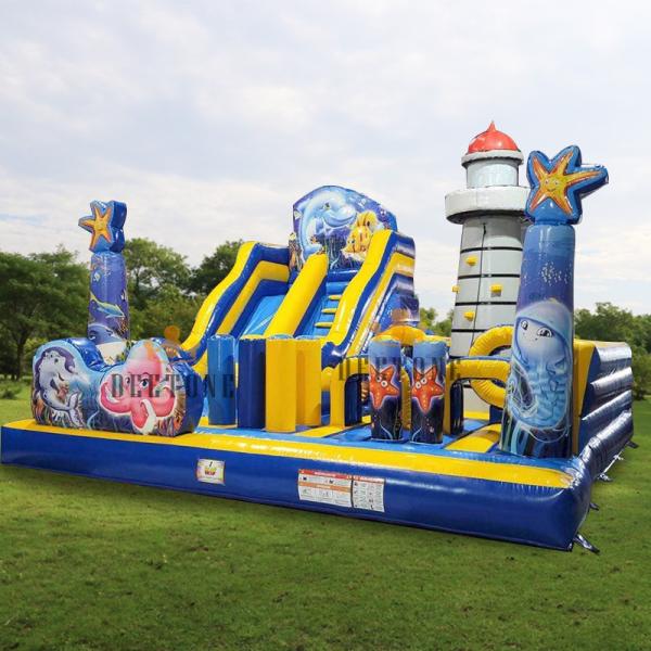 Commercial Sea Theme Playground Inflatable Combo Game bouce slide climbing