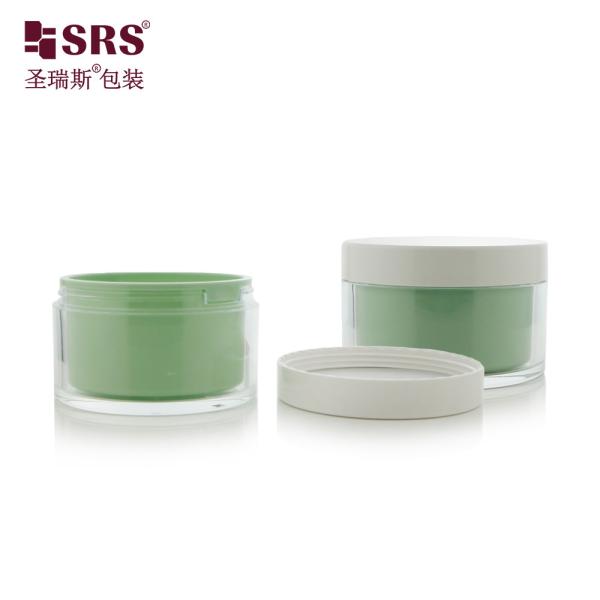 Plastic Empty Skincare Facial Gel Packaging 50ml 100ml 120ml Luxury Double Wall Cream Jar Cosmetic