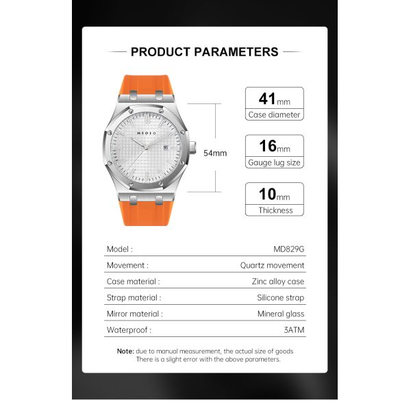 Premium Silver-white Men's Quartz Watch · 3ATM Water Resistant | Customizable Logo - OEM/ODM