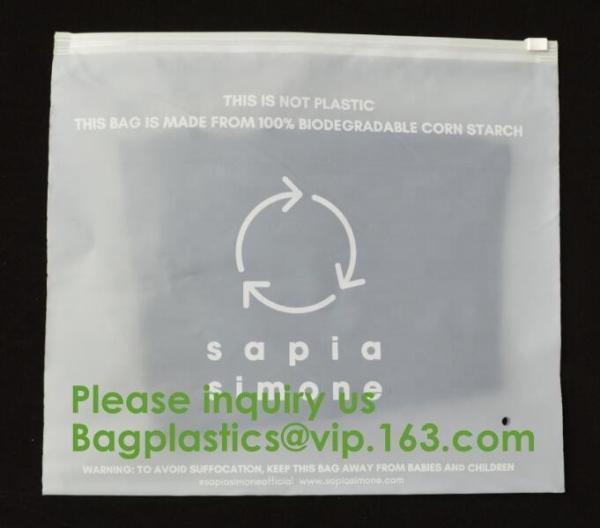 100% Biodegradable Shipping Bags, Zipper Compostable Zip Bag, PLA Corn Starch, Garment Apparel, Cashmere