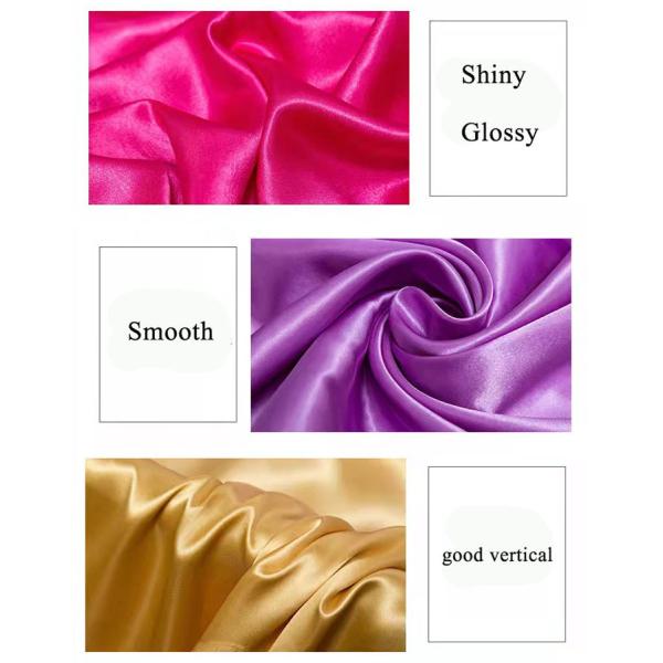 Stretch Shiny 95% Polyester 5% Spandex Satin Fabric 230gsm For Sleepwear Dress