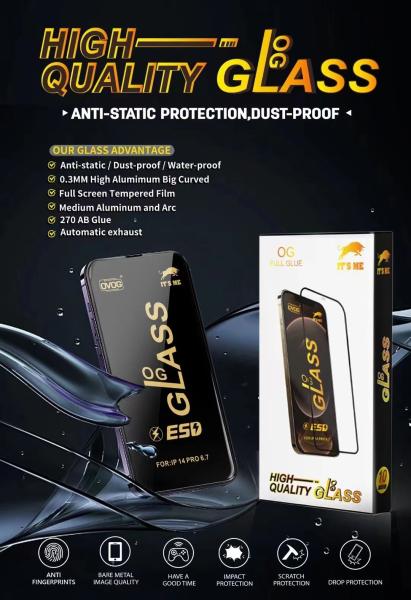 OG Glass ESD HD28 Anti Static clear Screen Protector AB  Thick Glue 0.4MM Hing Alumin Glass 150C Super Large Radian