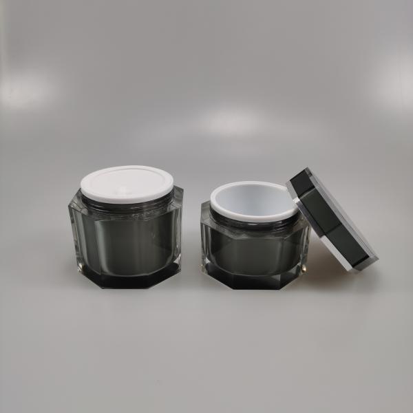 50g 120g 150g 200g Jarrón de crema acrílica de forma octogonal para envases cosméticos finales OEM / ODM