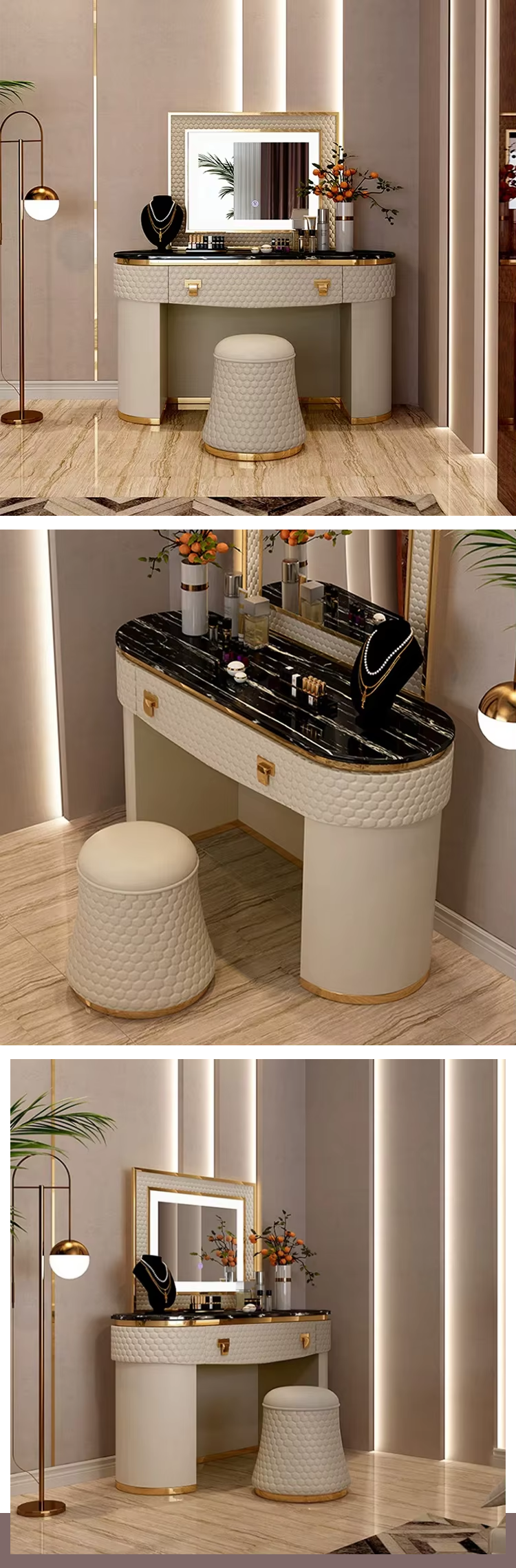 MOYI Luxury Makeup Dresser With Mirror Dressing Table Modern for Bedroom