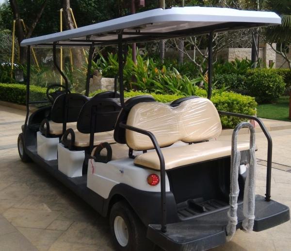 Red Color Electric Golf Carts 6 Passenger Vehicle With 4 Front Seats + 2 Rear Seats