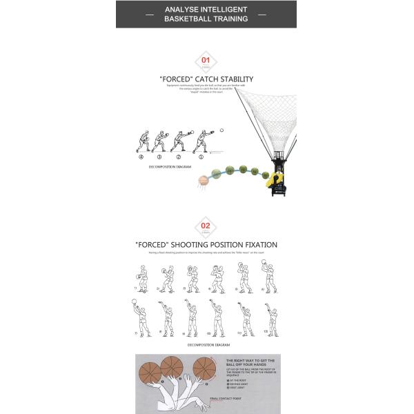 Máquina de alimentação da arma da bola esperta da máquina do tiro do basquetebol para o treinamento profissional