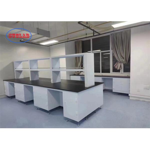 Black Chemistry Lab Bench Laboratory Furniture Indonesia With Reagent Racks And 40*60*100mm Cold-rolled Steel Frame
