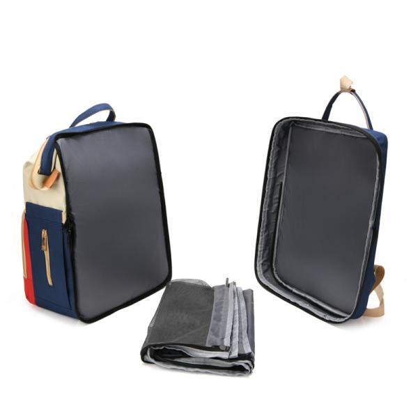 Travel Diaper Backpack Newest Fashionable Style with Waterproof Baby Folding Crib Bed