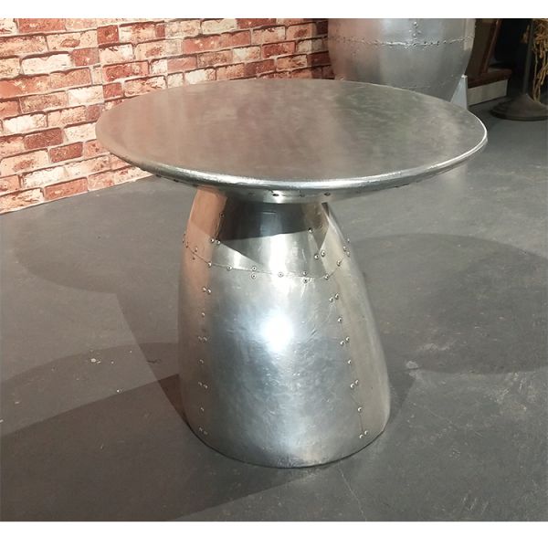 Nidea #311 Aviator Retro Industrial Loft Style Aluminum Handmade Coffee Table with Chair for Living Room