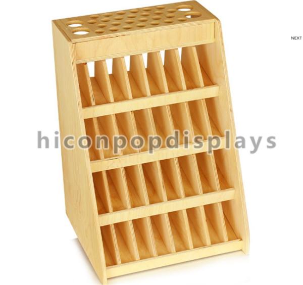 Birch Wooden Display Racks Countertop 240 Bottle Essential Retail 4-Tier Display Rack