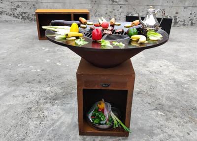 CE 10mm Steel BBQ Grill Corten Backyard Cooking Grills Wood Burning