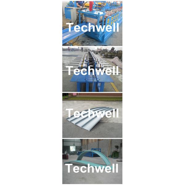 Rollo derecho del panel del tejado de la costura que forma la máquina con el dispositivo hidráulico del corte para colocar el revestimiento de la pared del tejado de la costura