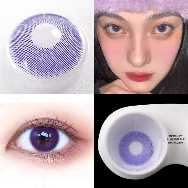 Realistic Eye Amethyst Color Contact Lens 14.2mm For Daily Use