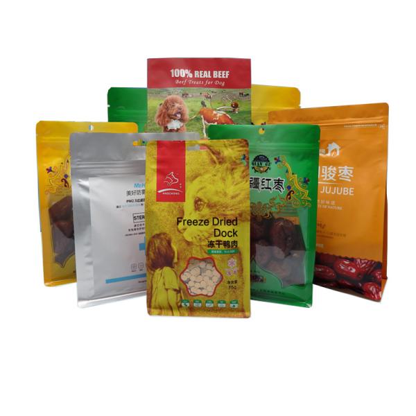 220x150mm Pet Food Packaging Bag Lay Flat Pouch With Zipper Anti Blasting