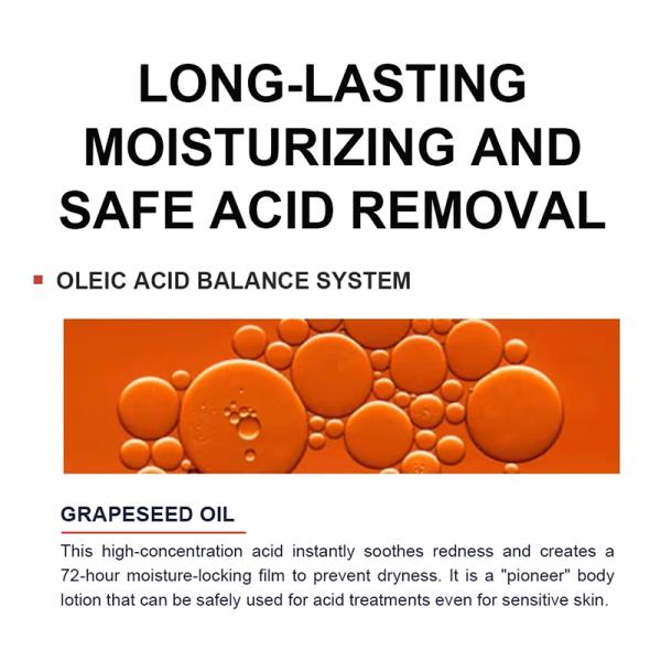 Lotion de gommage aromathérapie corporelle aux acides de fruits 15% pour exfoliation et blanchiment