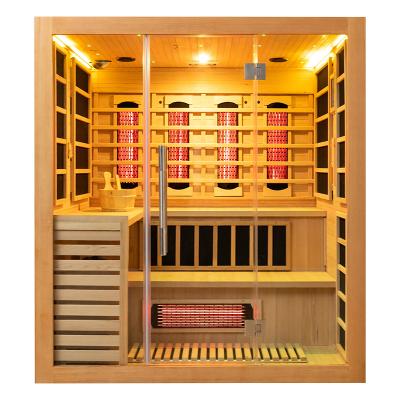 Large Size Solid Wood 4 Person Indoor Infrared Steam Sauna For Home