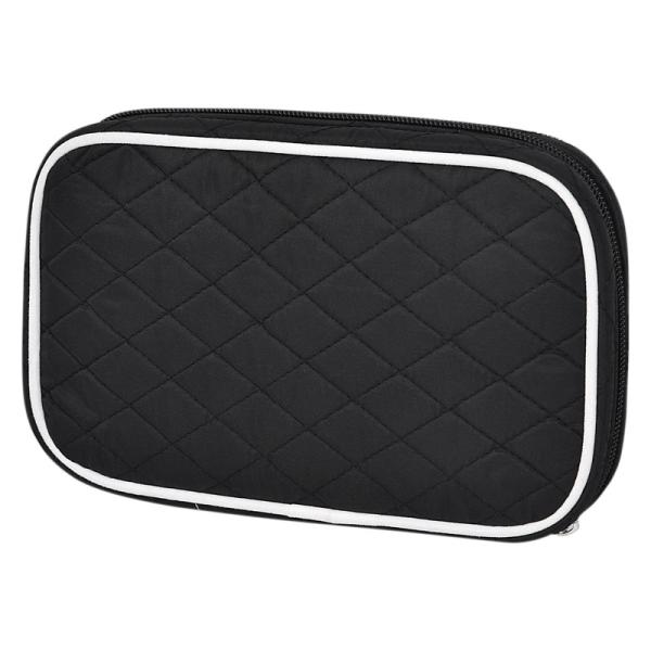 Quilted Zipper Jewelry Box Case Bag Packaging Travel 22x15x3.5cm