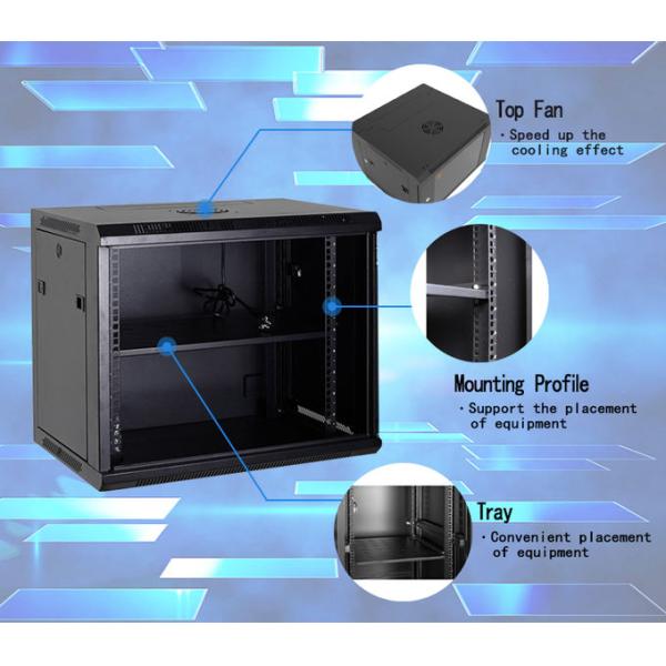 Good Quality 19 Inch 9U Wall Mount Rack Enclosure Server Cabinet With Locking Glass Door