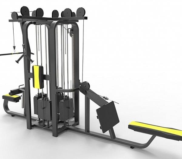 Commercial Gym Equipment Adjustable Pulley 4-Station Strength Training Cable Crossover