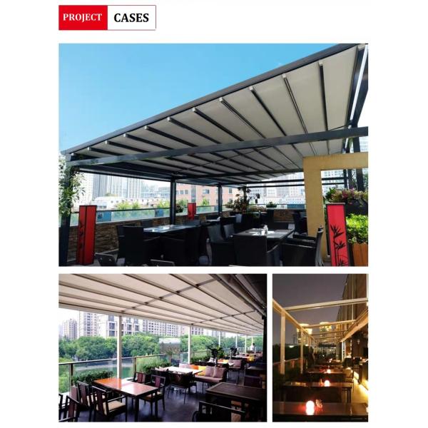 Алюминиевый сдвигаемый ПВХ пергольный навес,сдвигаемая крыша тент Пергола гостиницы