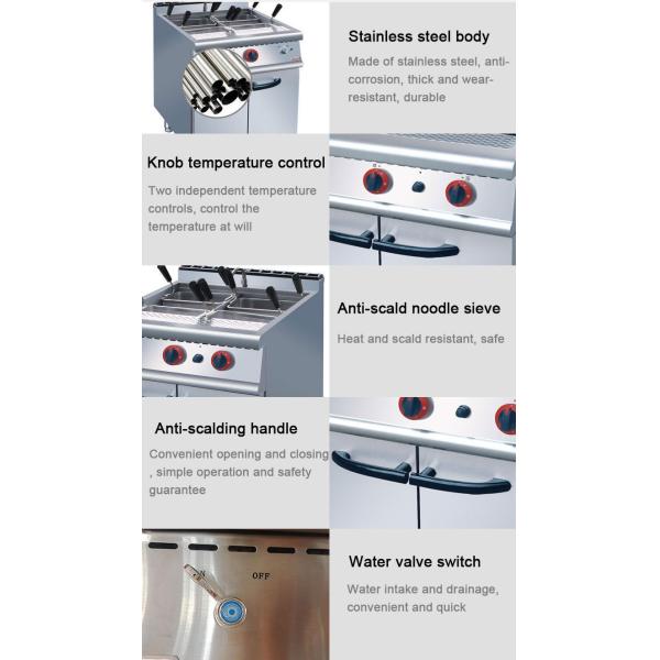Commercial Kitchen Gas Pasta Cooker Machine with 4 Heads Noodles Cooking Capacity