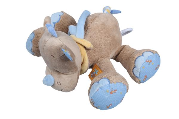Rhinoceros Design Machine Washable Stuffed Animals Eco Friendly For Toldders