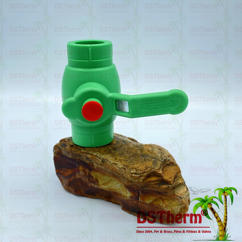 Клапан стопа PN20 пластиковый PPR с латунным клапаном 20mm до 63mm ручки металла шарика