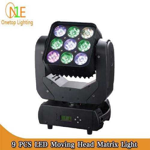 High brighness 4 in 1 Mini Moving Head Beam Light 9pcs 10W RGBW LED Matrix Pixel Beam