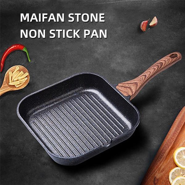High Quality Gas Stove Griddle Aluminium Black Grill Pans Nonstick Steak Frying Pan For Cooking