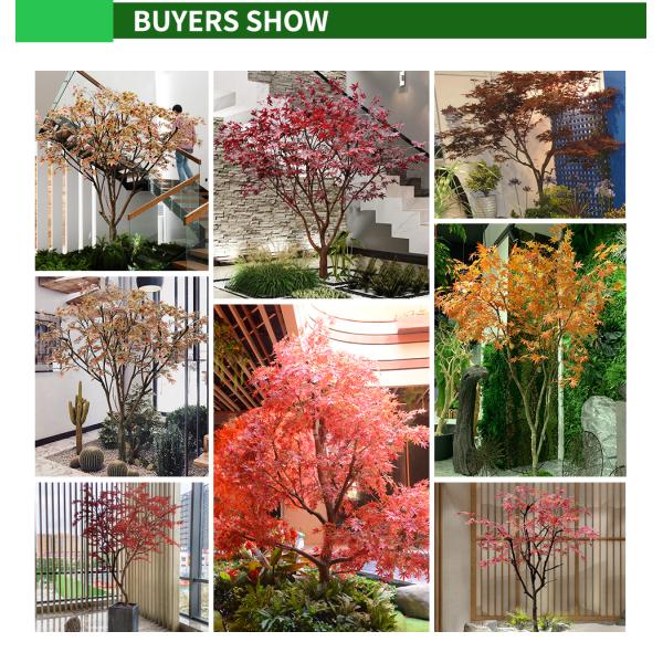 200cm Artificial Maple Tree No Light No Inserts Faux Potted Plants For Indoor Decor