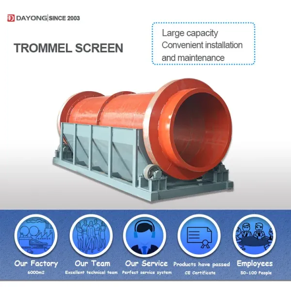 Solid Waste Garbage Trommel Drum Screen For Powder Liquid Particle