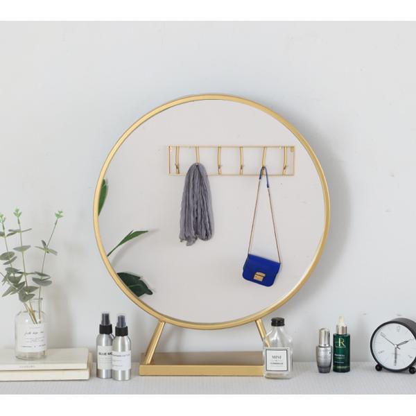 Gold Aluminum 50cm Diameter Round Cosmetic Mirror