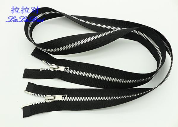 Brass Teeth 20 Inch Two Way Metal Zip Euro Type Length Customized For Cardigans