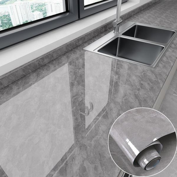 ECO White Marble Effect Wallpaper 10m Waterproof Oil Proof Wallpaper
